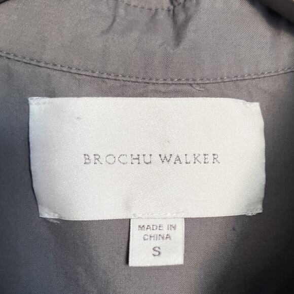 Brochu Walker Button Collar Shirt Sleeveless Small Olive Gray Green Staple - Picture 3 of 6